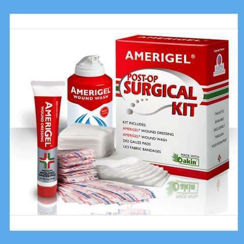 AmeriGel post-op surgical kit from Wound Care & Dressings.